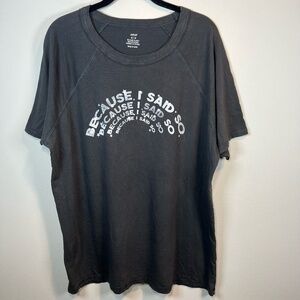 Aerie Women's Classic Graphic Tshirt Gray Distressed Because I Said So Sz Medium